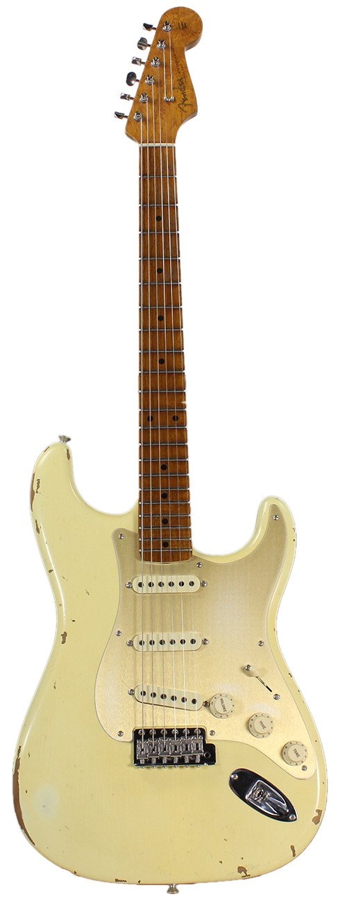 Fender Custom Shop 1956 Relic Roasted Strat - Aged Vintage White - NAMM