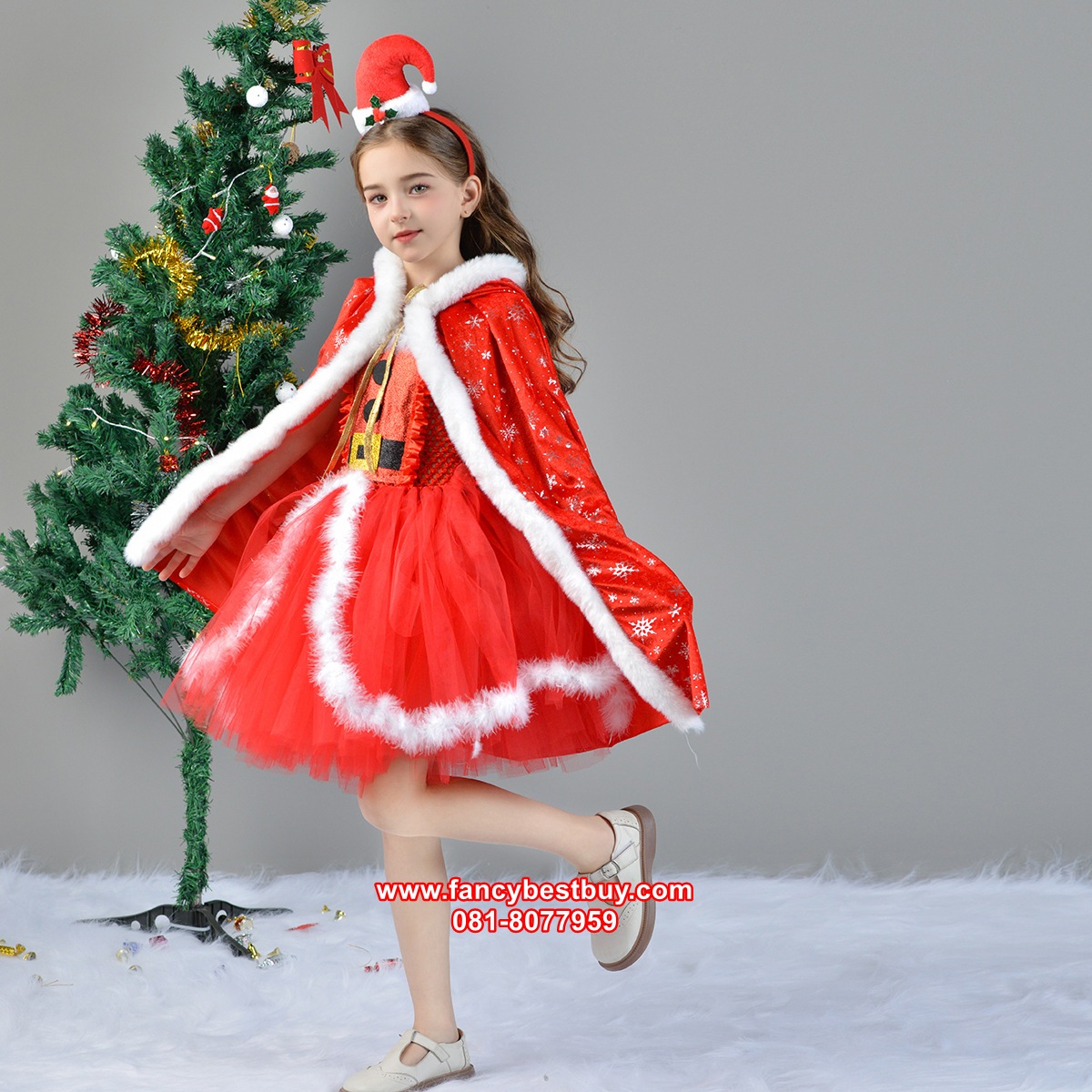 ชุดแซนตี้ Santy สำหรับแฟนซีวันคริสมาส มี ขนาด M 100-110, L 110-120, XL 120-140