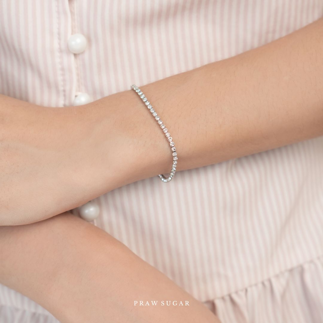 Classic 2mm Bracelet - สร้อยข้อมือคริสตัลเรียงทรงกลมคลาสสิค ขนาด 2mm