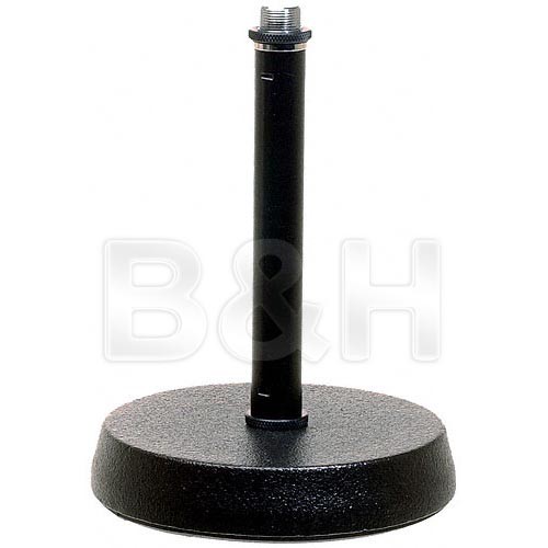 K&M Table Top Round Base Microphone Stand with Anti Vibration Ring - Height: 7" (17.78cm)
