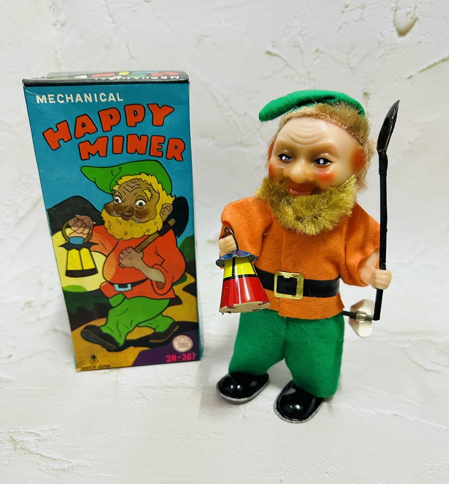 Asahi Happy Miner Wind up Tin Toy