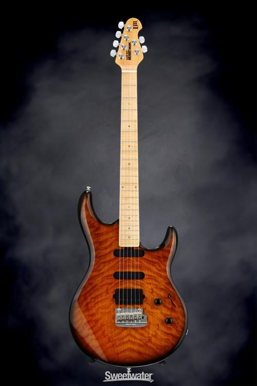 Ernie Ball Music Man Luke III BFR, HSS, Quilt Maple Top - Vintage Tobacco Burst