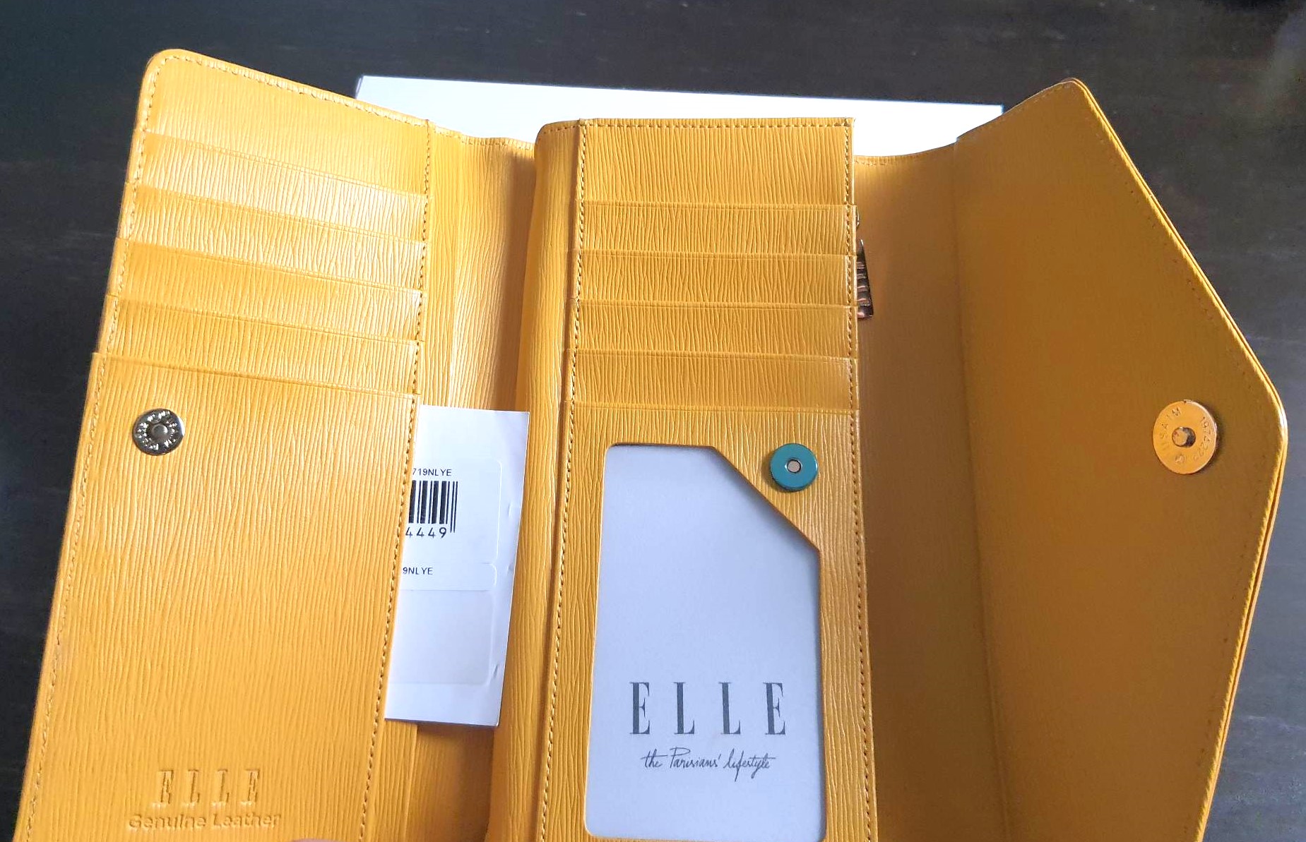 กระเป๋าสตางค์ ELLE เหลือง ใหม่ แท้