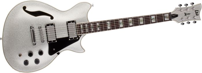 ESP Xtone PC-2 Semi-Hollow Electric Guitar Silver Sparkle