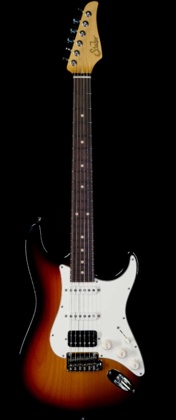 SUHR CLASSIC S HSS QUATER-SAWN MAPLE NECK WITH INDIAN ROSEWOOD 3 TONE BURST