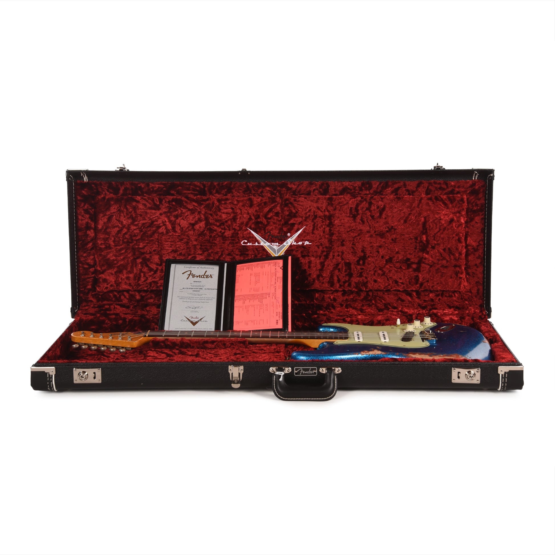 Fender Custom Shop Limited Edition Hotshot Stratocaster Aged Lake Placid Blue Sparkle over Aged Candy Tangerine Sparkle Heavy Relic