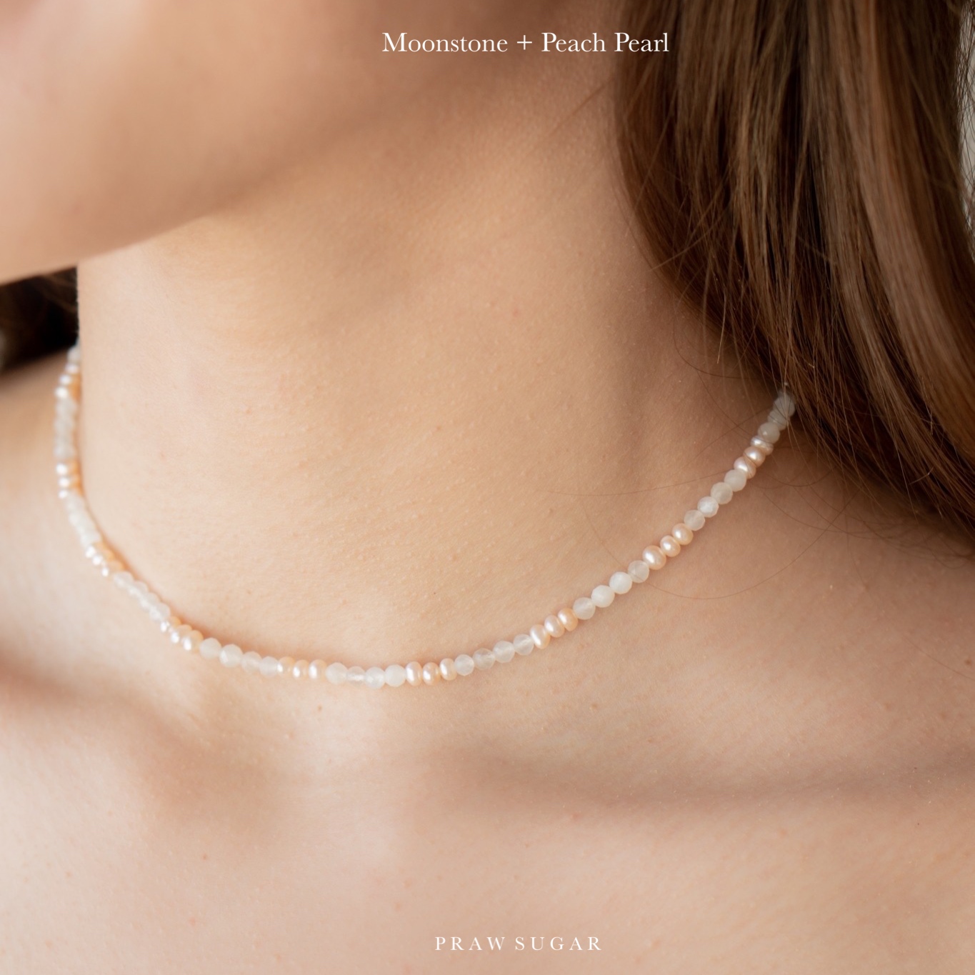 Stone and Fresh Water Pearl Necklace - สร้อยคอหินแท้และมุกแท้ (มุกน้ำจืด)
