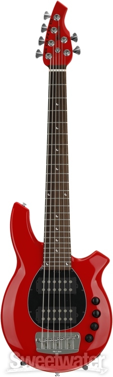 Ernie Ball Music Man Bongo 6 HH, Sweetwater Exclusive - Chili Red w/Black Pickguard