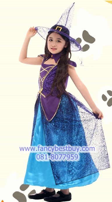 ชุดฮาโลวีนเด็กหญิง ชุดแม่มดน้อย สำหรับงานแฟนซี วันฮาโลวีน Beauty Witch ขนาด M, XL