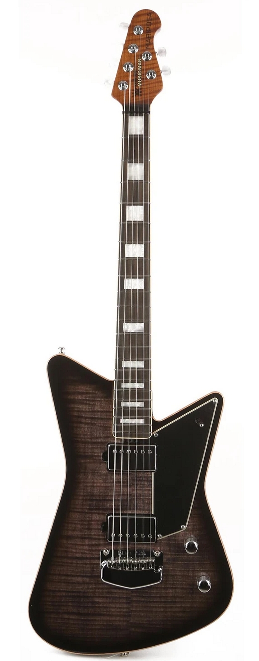 Ernie Ball Music Man BFR Mariposa Omar Rodriguez-Lopez Signature Flame Maple Top Trans Black