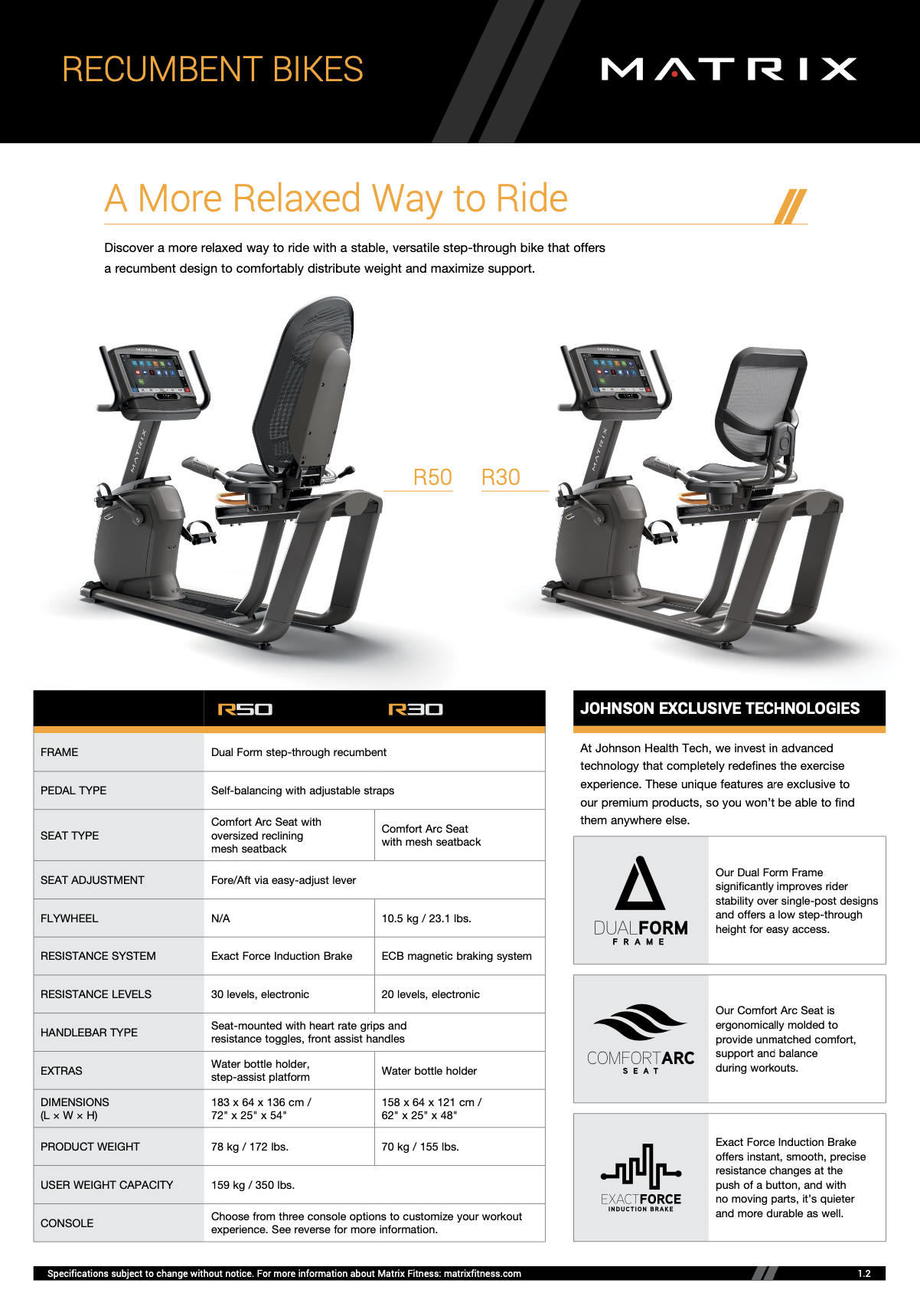 จักรยานเอนปั่น Matrix Recumbent Bike R30XR