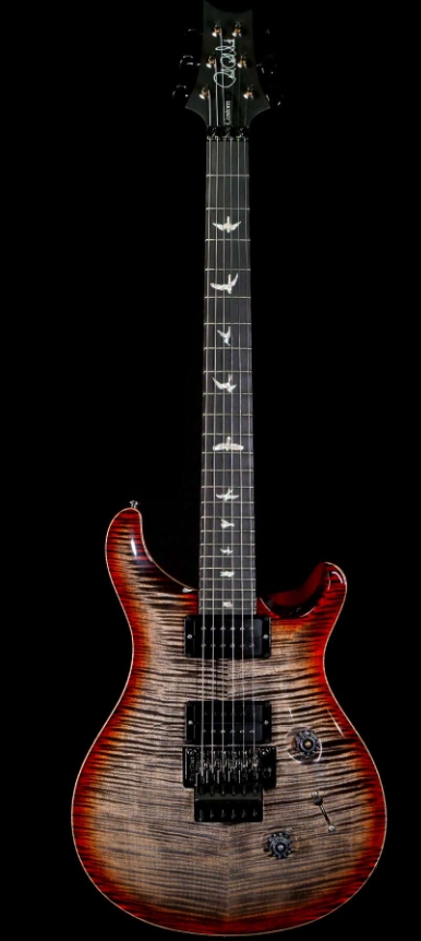 PRS WOOD LIBRARY 10 TOP CUSTOM 24 FLOYD ROSE EBONY FINGERBOARD AAA FLAME MAPLE NECK CHARCOAL CHERRY BURST