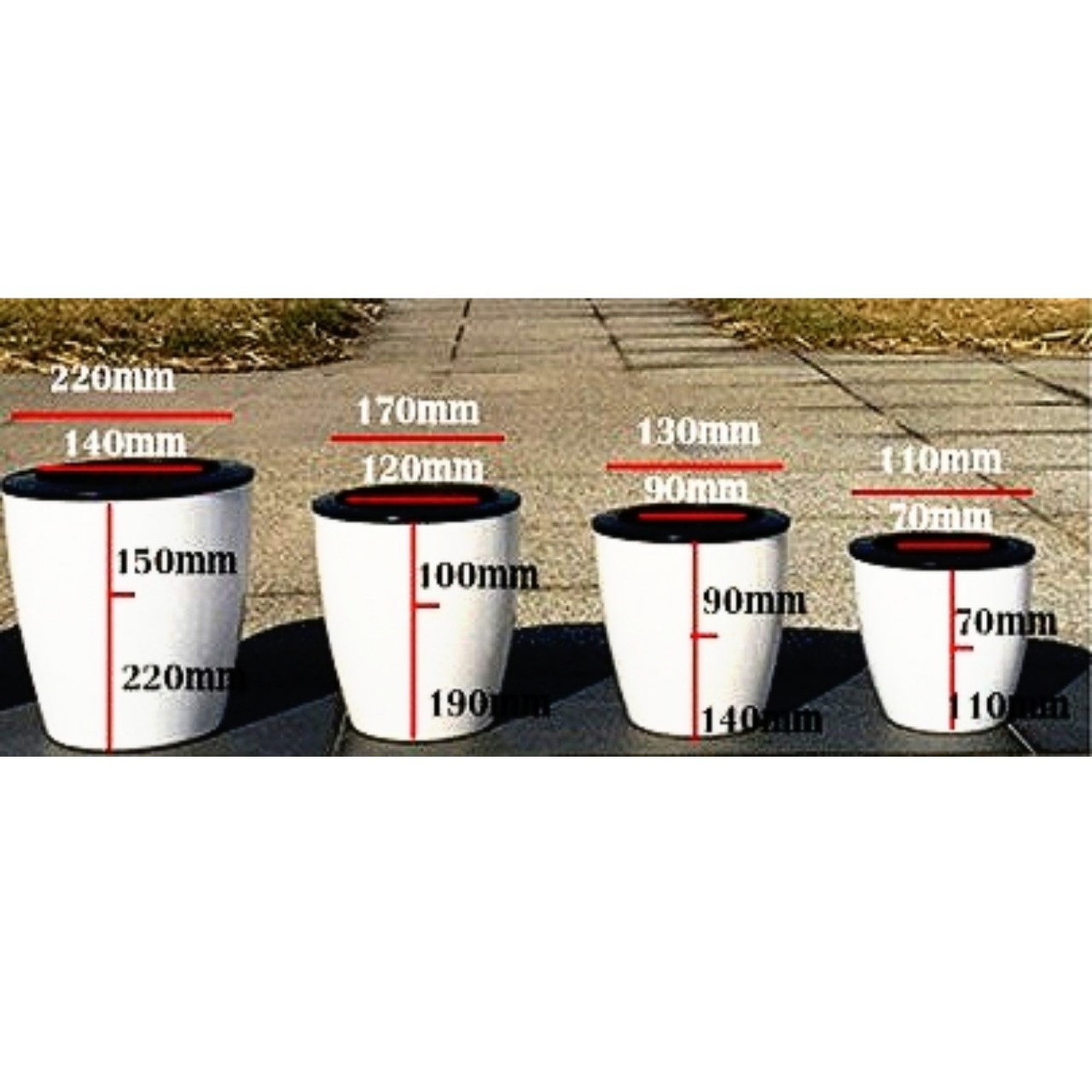 กระถางต้นไม้แบบเก็บน้ำได้ ดูดน้ำรดน้ำอัตโนมัติ ไซส์ M ขนาด 130 mm. จำนวน 1 ใบ