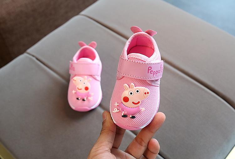 รองเท้าเด็กอ่อน 0-12เดือน รองเท้าเด็กชาย เด็กหญิง สีชมพู peppa pig