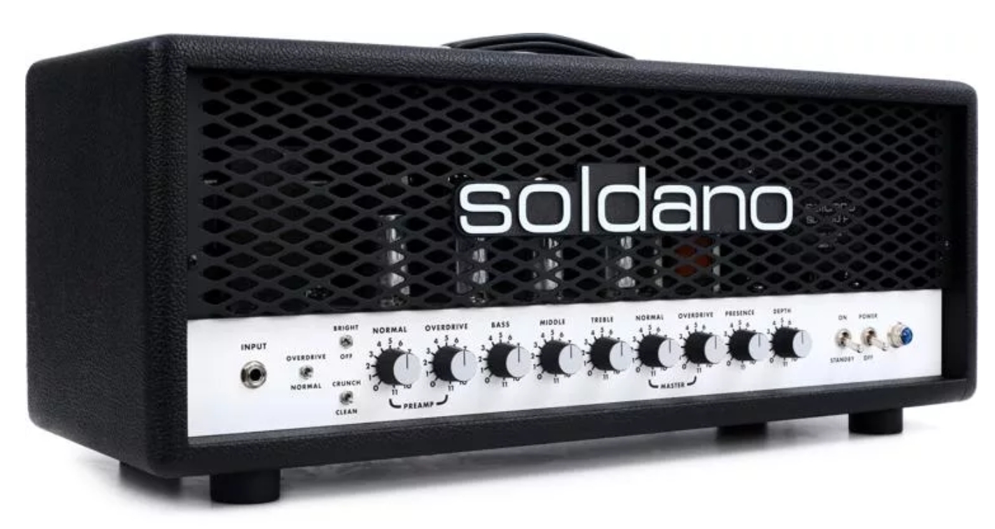 Soldano SLO-100 Super Lead Overdrive 100-watt Tube Head -Black With Metal Grille,Purple Tolex,Snake Skin Tolex