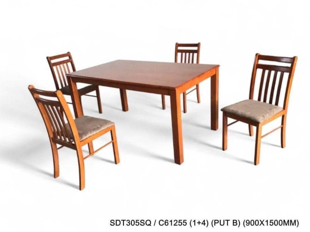 โต๊ะไม้พร้อมเก้าอี้ รุ่น C61255(PUT B) โต๊ะอเนกประสงค์ ,โต๊ะอาหาร,โต๊ะพร้อมเก้าอี้ 4 ตัว ,โต๊ะทานข้าว,โต๊ะประชุม,สั่งผลิตในไทย