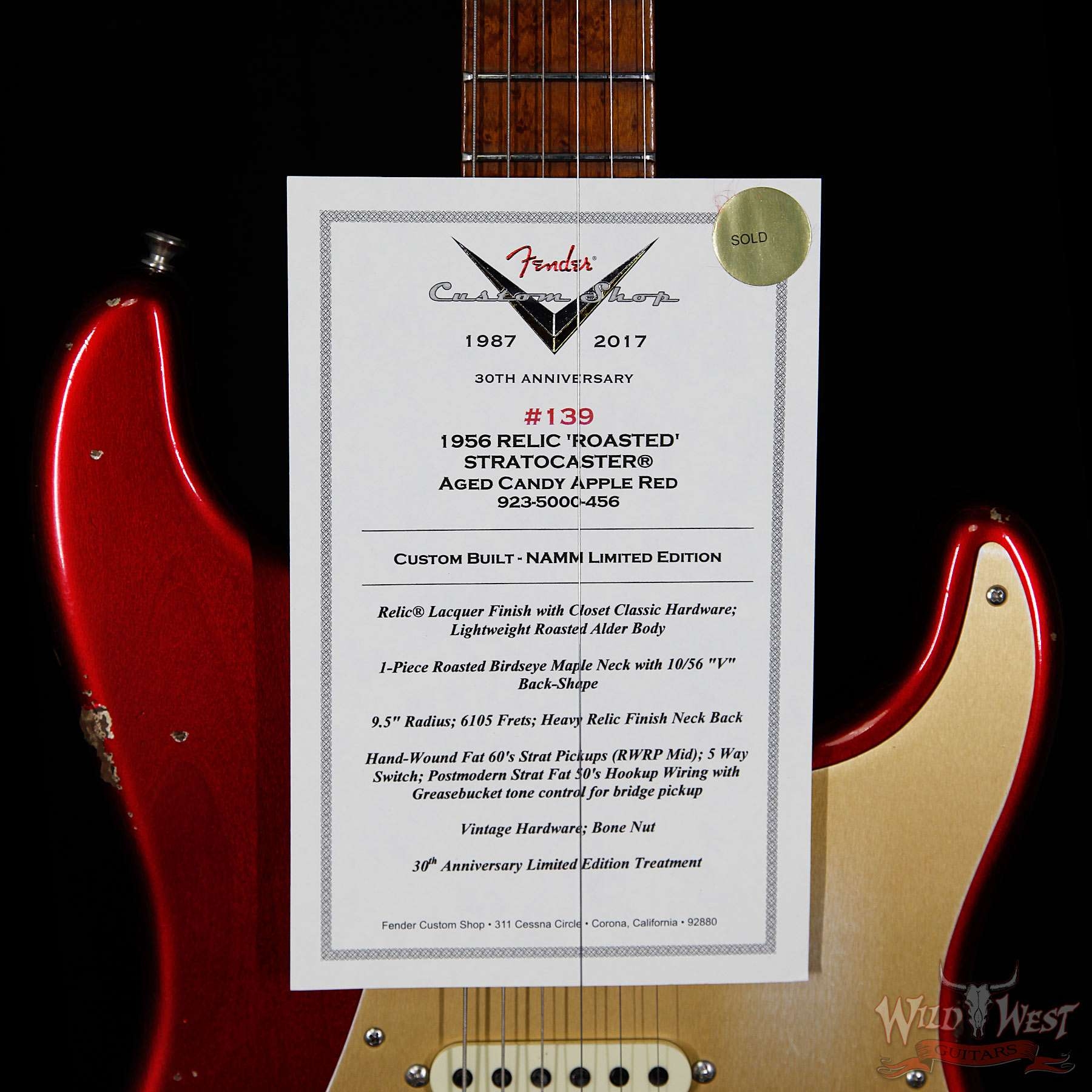 Fender Custom Shop 2017 NAMM LTD Roasted 1956 Stratocaster Relic Aged Candy Apple Red