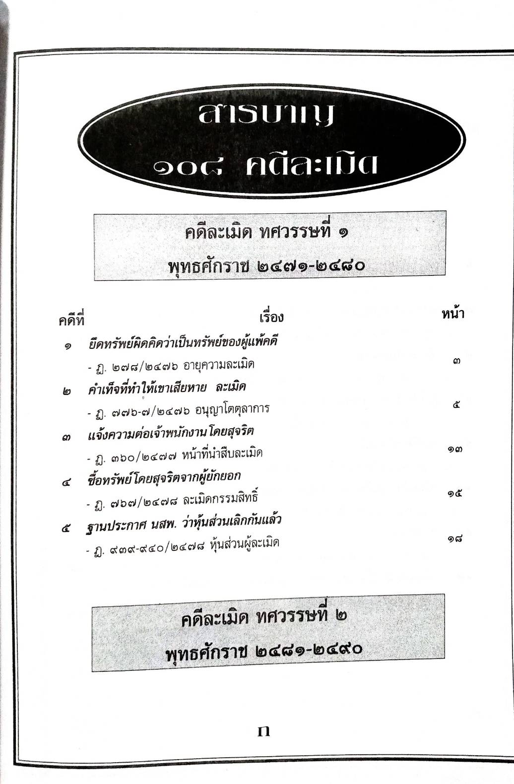 108 คดีละเมิด สิทธิบุคคล อาคาร บ้าน ฯลฯ (หนังสือเก่า มือ1)