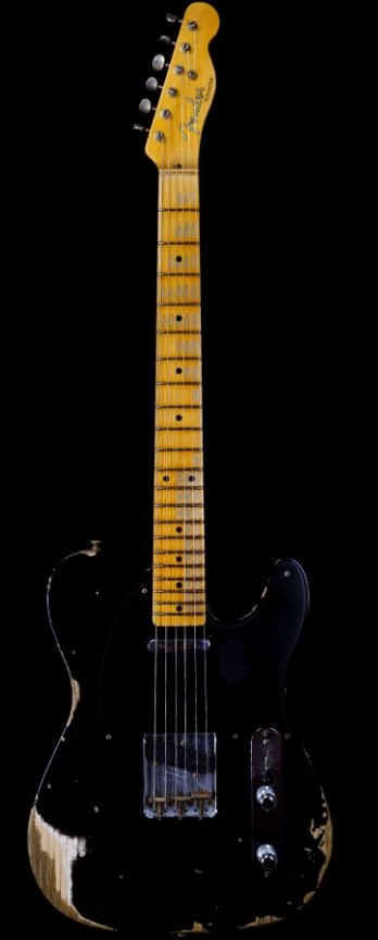 FENDER CUSTOM SHOP 1952 TELECASTER HEAVY RELIC ASH BODY MAPLE NECK BLACK