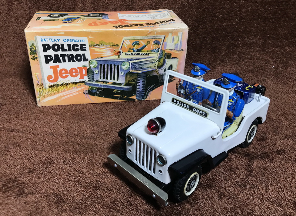 60s Nomura Police Patrol Jeep Battery Toy