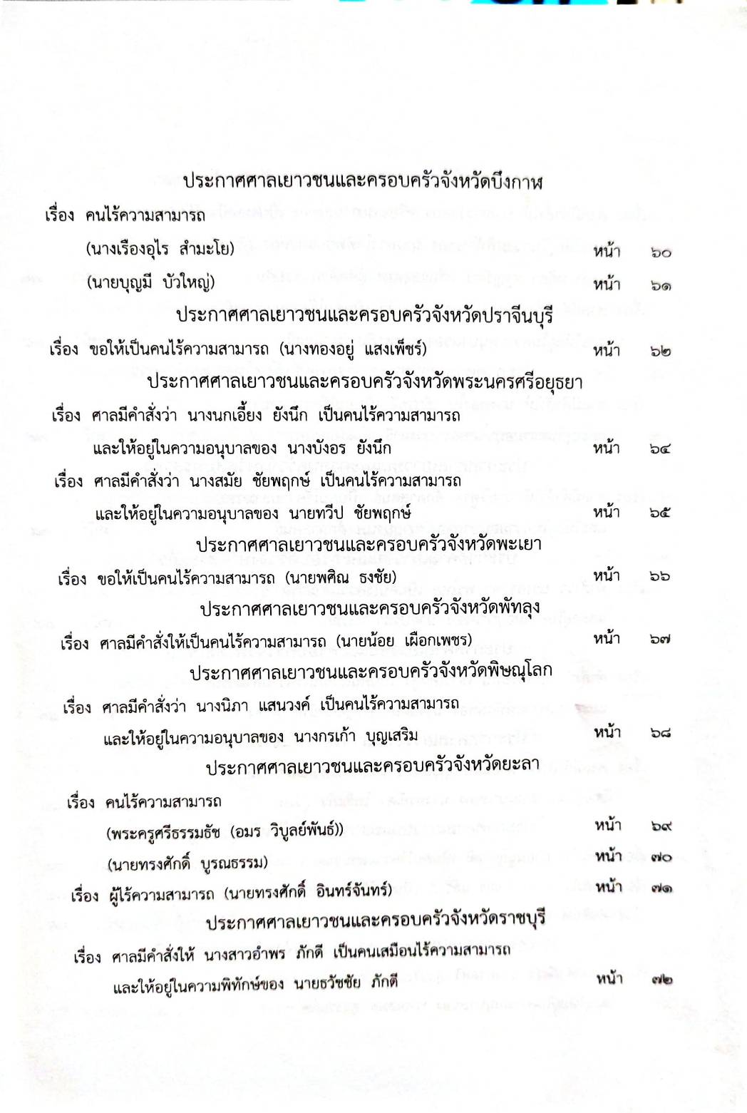 กฎหมายใหม่ 12/64 ประกาศกระทรวงมหาดไทย การเสียสัญชาติฯ ประกาสศาลเยาวชนและครอบครัวจังหวัด.. ฯลฯ