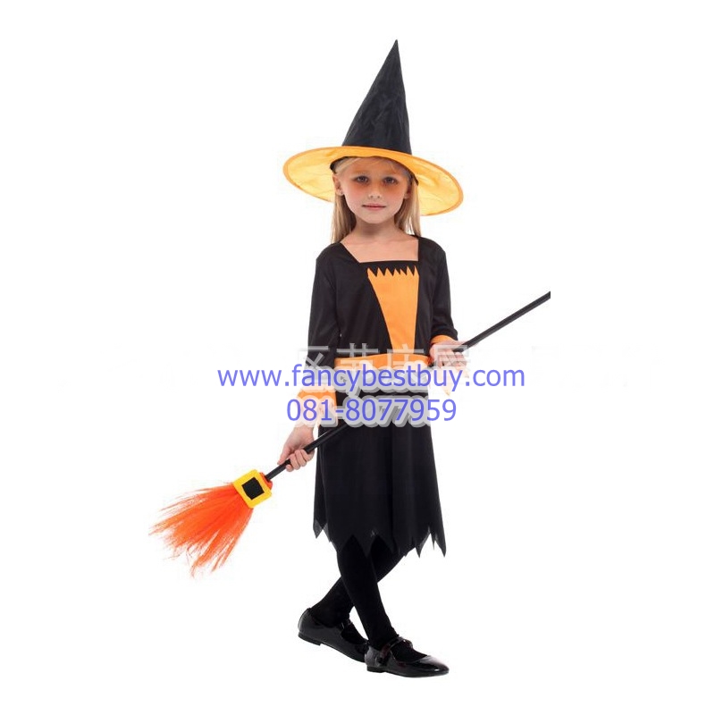 ชุดฮาโลวีนเด็กหญิง ชุดแม่มดน้อยสำหรับงานแฟนซี วันฮาโลวีน Little Witch ขนาด M, L