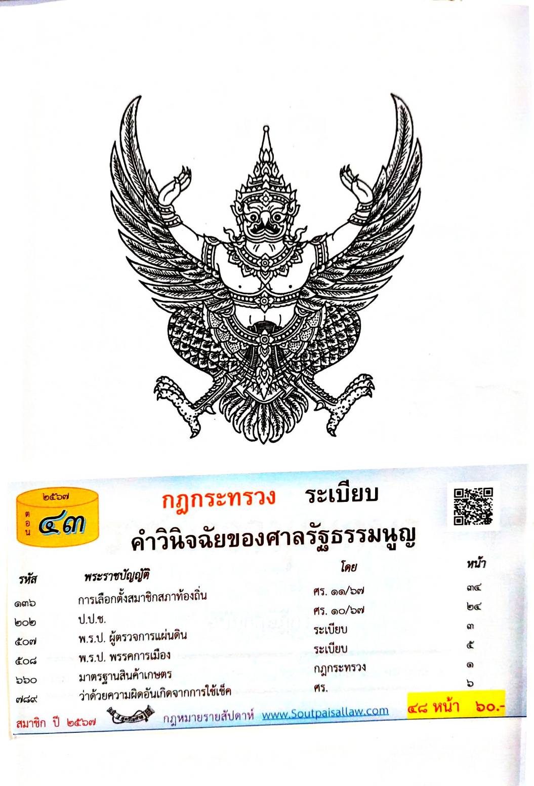 กฎหมายใหม่ปี 2567 ตอนที่ 43 กฎกระทรวง ระเบียบ คำวินิจฉัยของศาลรัฐธรรมนูญ
