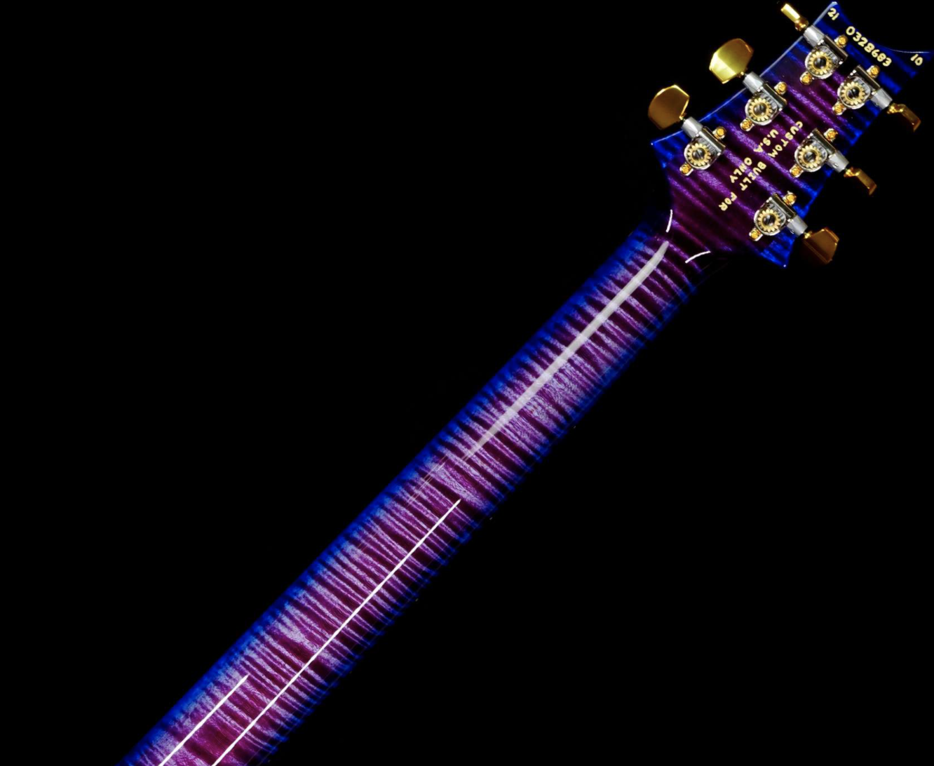 PRS WOOD LIBRARY 10 TOP HOLLOWBODY I PIEZO FLAME NECK BRAZILIAN ROSEWOOD BOARD VIOLET BLUE BURST