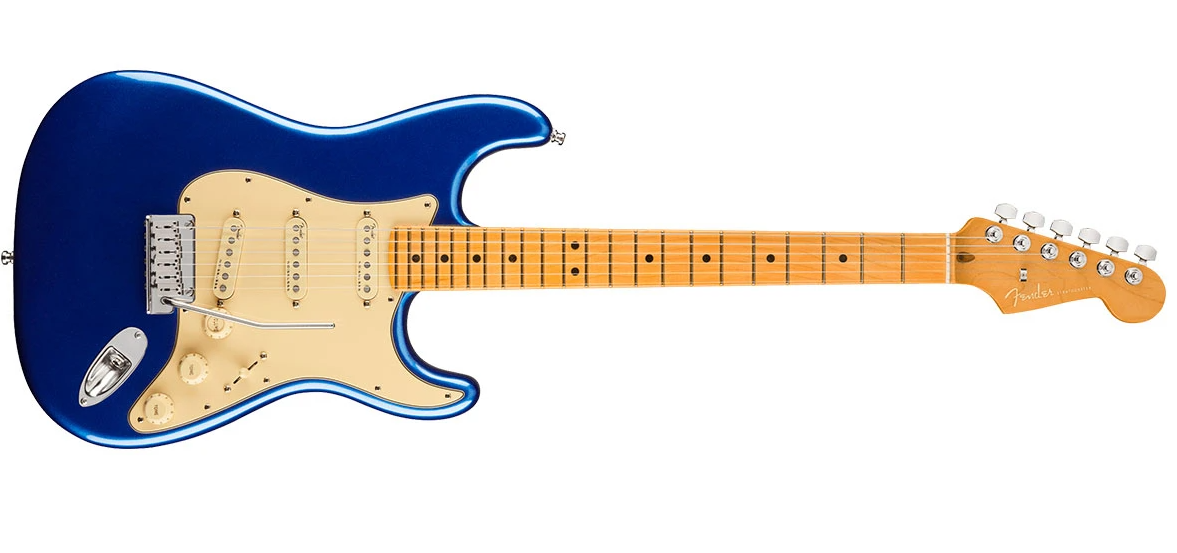 Fender American Ultra Stratocaster Electric Guitar - Maple/Cobra Blue - 0118012795