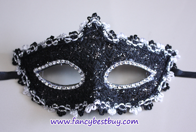หน้ากากแฟนซี, หน้ากากปาร์ตี้ ประดับเพชร สำหรับประกอบชุดไปงานปาร์ตี้ ขนาด 24 * 11 ซม. มีหลายสี