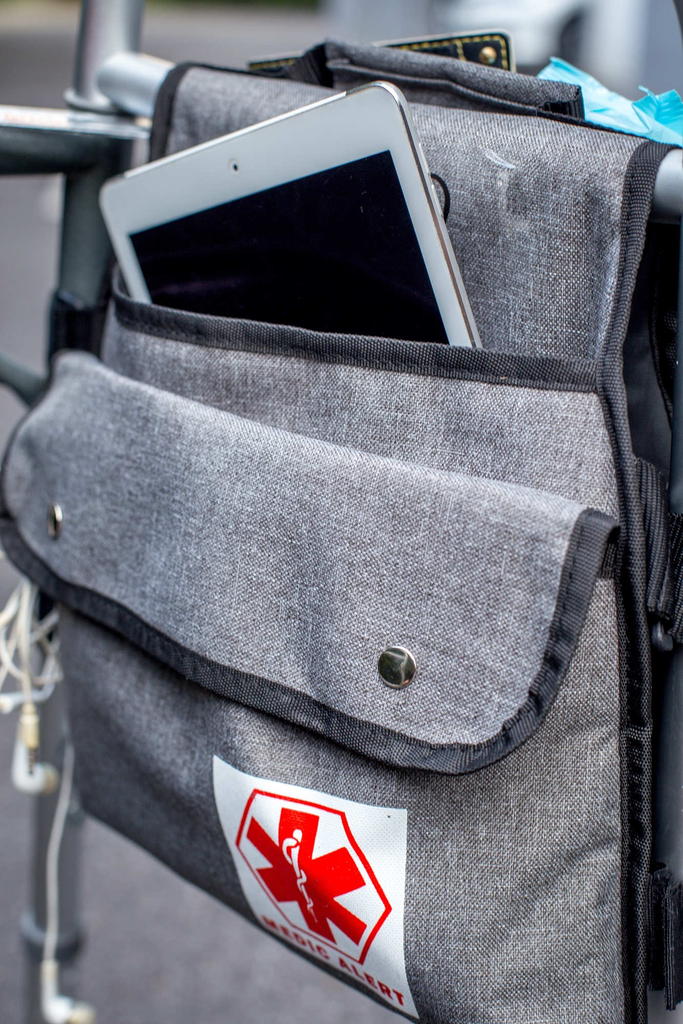 Side Walker Double-Sided Attachments Bags with Cup Holder for Folding Walker by P&F | Hanging Pouch for Walkers | Adult Folding Walker Accessories for Seniors or Elderly