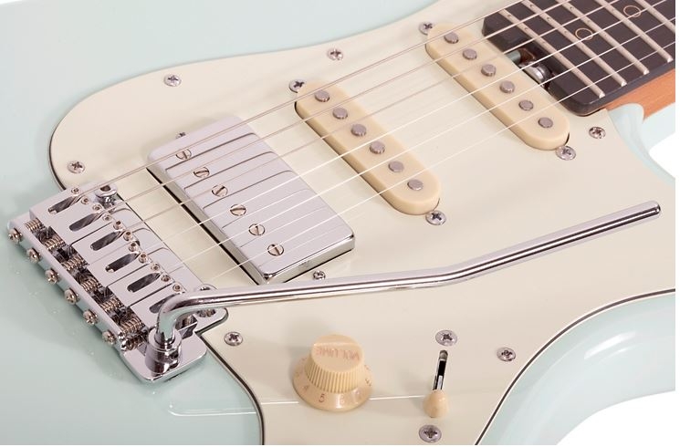 Schecter Guitar Research Nick Johnston Traditional HSS Electric Guitar Atomic Frost Mint Green Pickguard