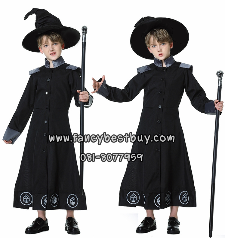 ชุดแฟนซีฮาโลวีน ชุดพ่อมด ชุดแฟนซีพ่อมด ชุดสวยมากๆๆ มีขนาด M 120-130, L 130-140
