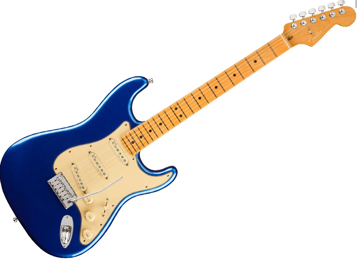 Fender American Ultra Stratocaster Electric Guitar - Maple/Cobra Blue - 0118012795