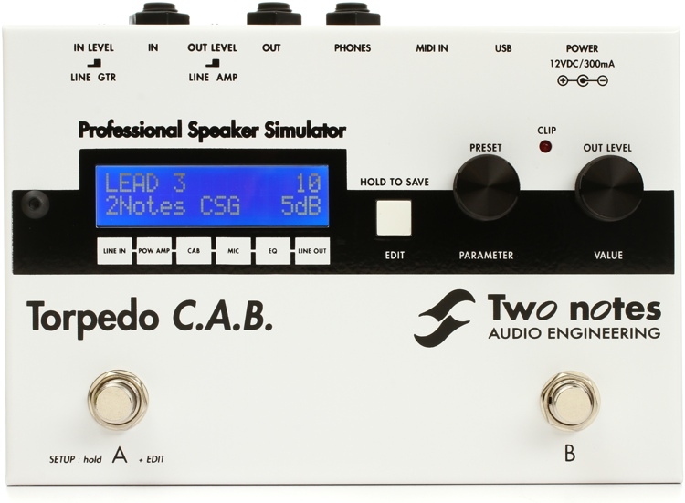 Two Notes Torpedo C.A.B. Speaker Simulator Pedal