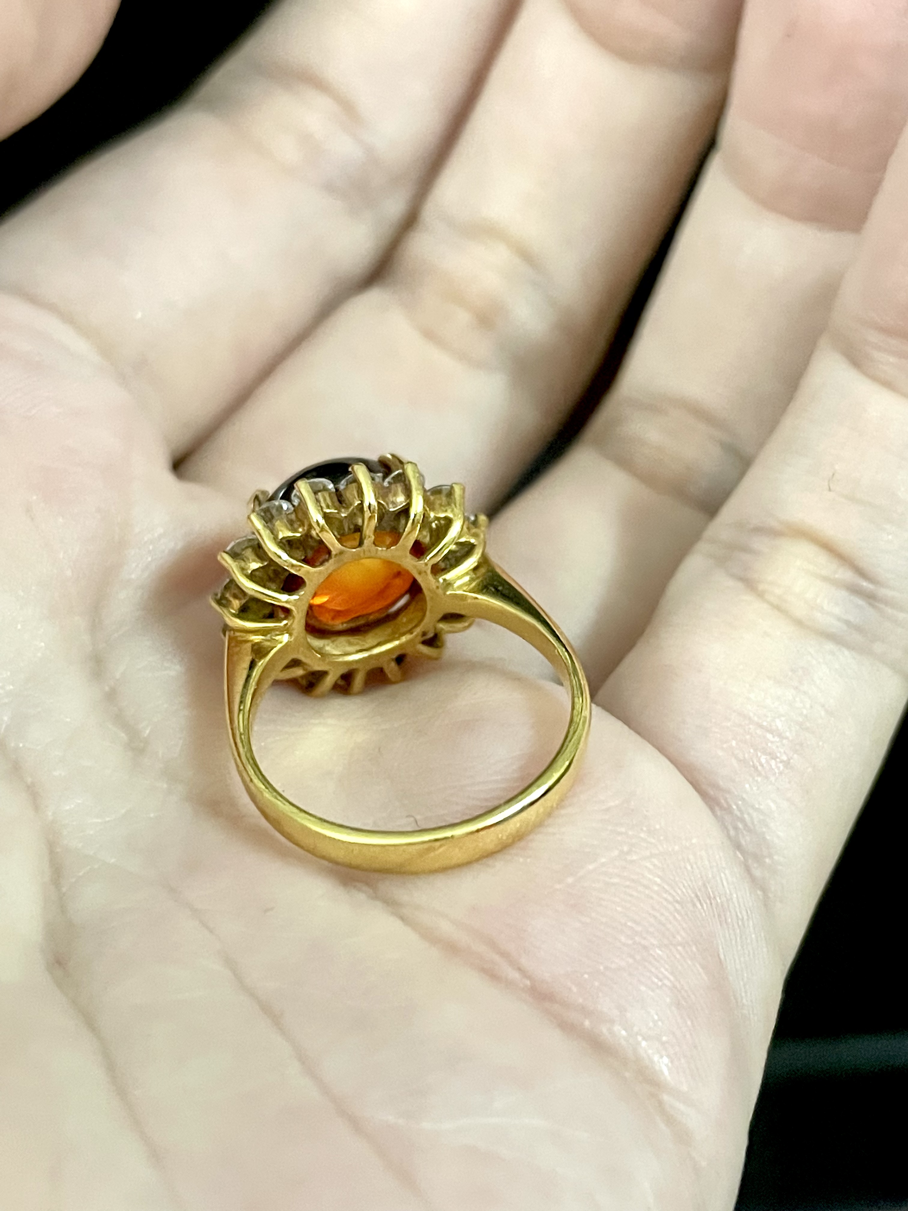 แหวนอำพัน ล้อมเพชรรัสเซีย ทองแท้