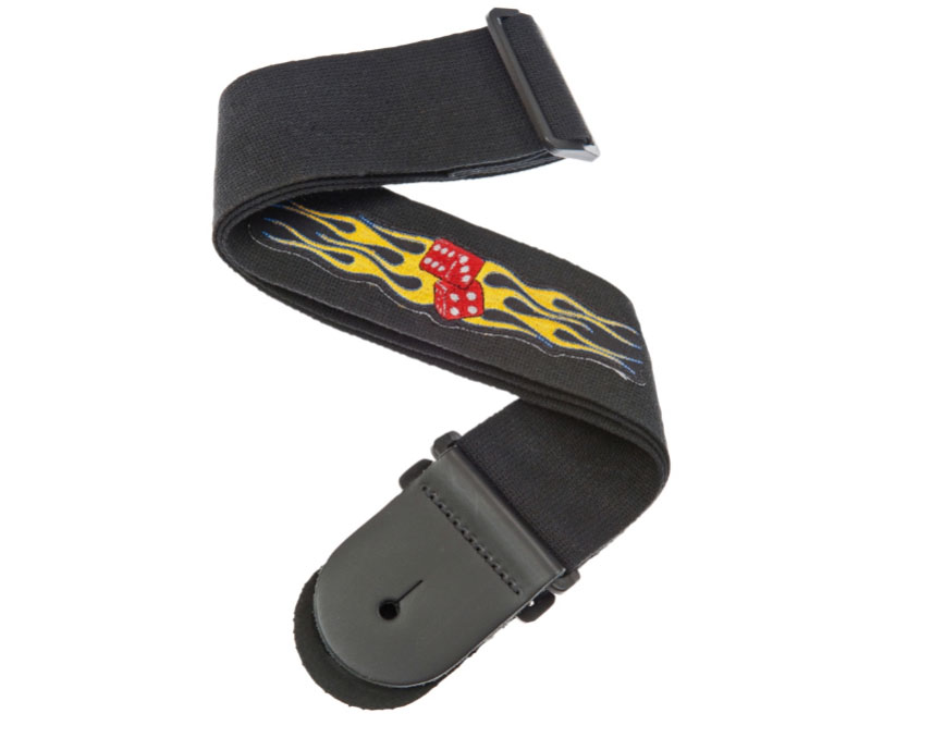 Planet Waves Woven Patch Guitar Strap Flaming Dice