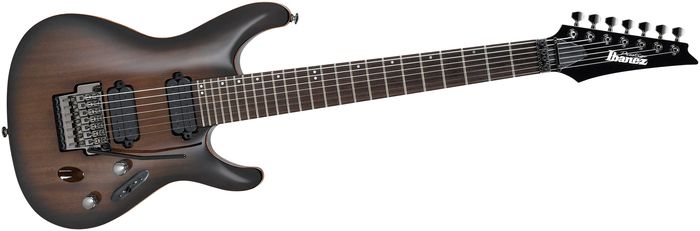 Ibanez S5527 Prestige S Series 7 String Electric Guitar Transparent Black Sunburst