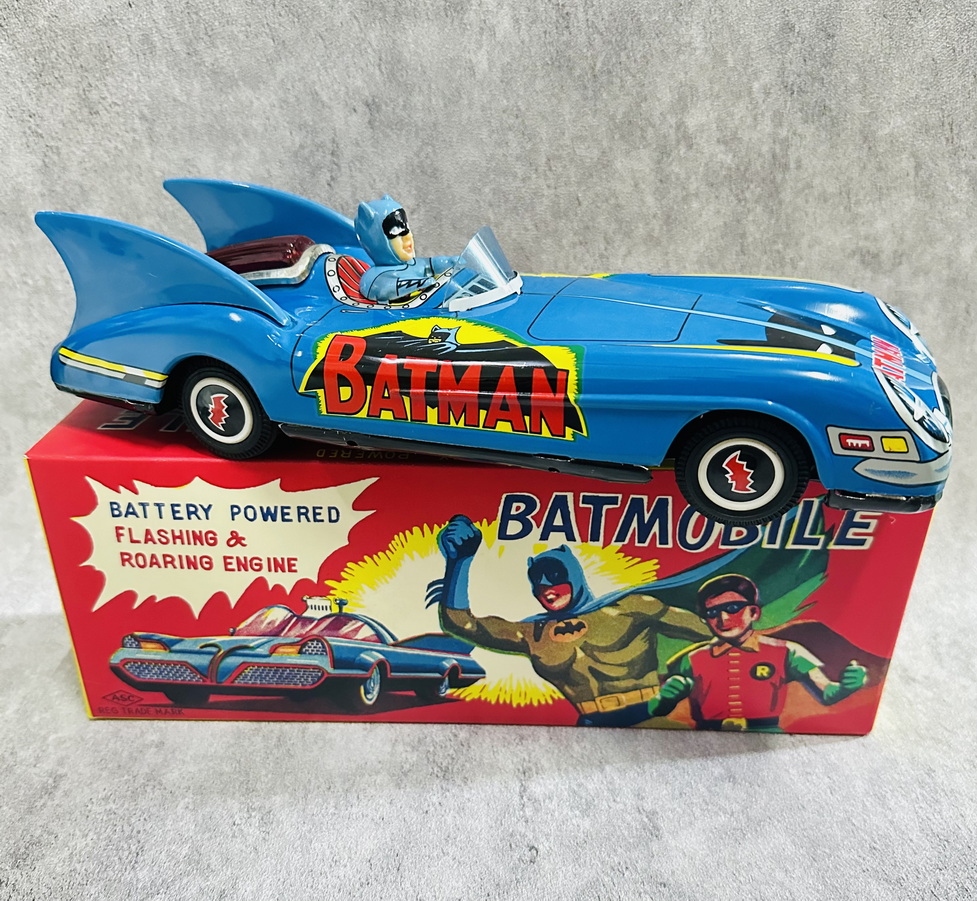 60s ASC Batmobile Vintage Battery Operated Tin Toy