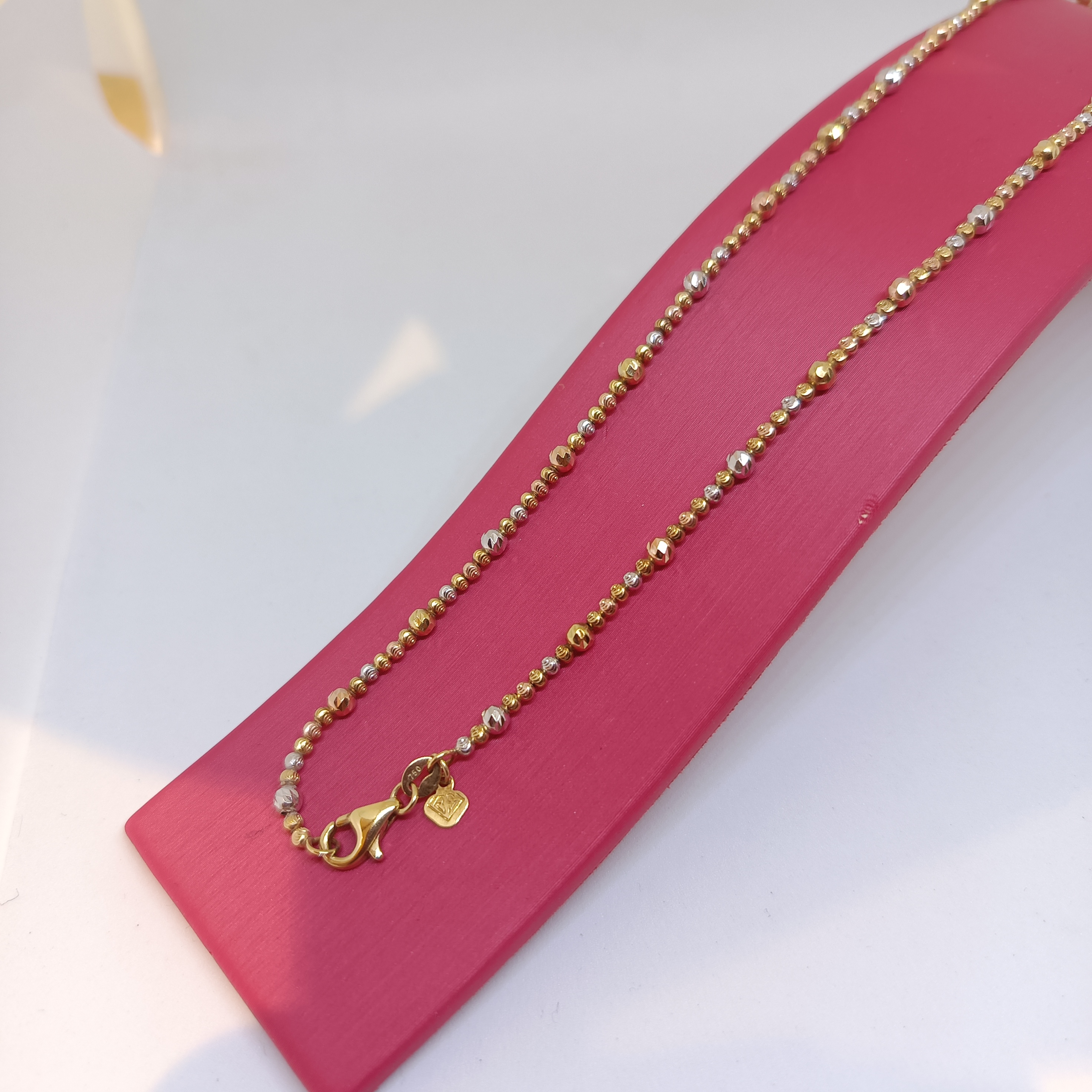 สร้อยทองอิตาลี่ ลายแฟนซีลูกบอลเหลี่ยมเพชร 3กษัตริย์ ขนาดกะทัดรัดครับ