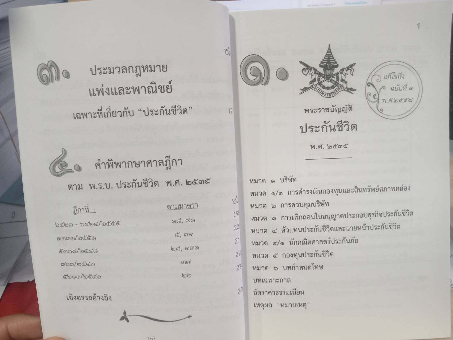 พระราชบัญญัติประกันชีวิต ปรับปรุงใหม่ พ.ศ.2558 พร้อมฎีกา (มี QR code แก้ไขปี 2562)