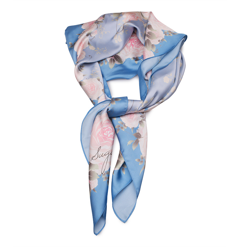Signature Rose Scarf - ผ้าพันคอลายกุหลาบรุ่นซิกเนเจอร์ (มี 12 สี)