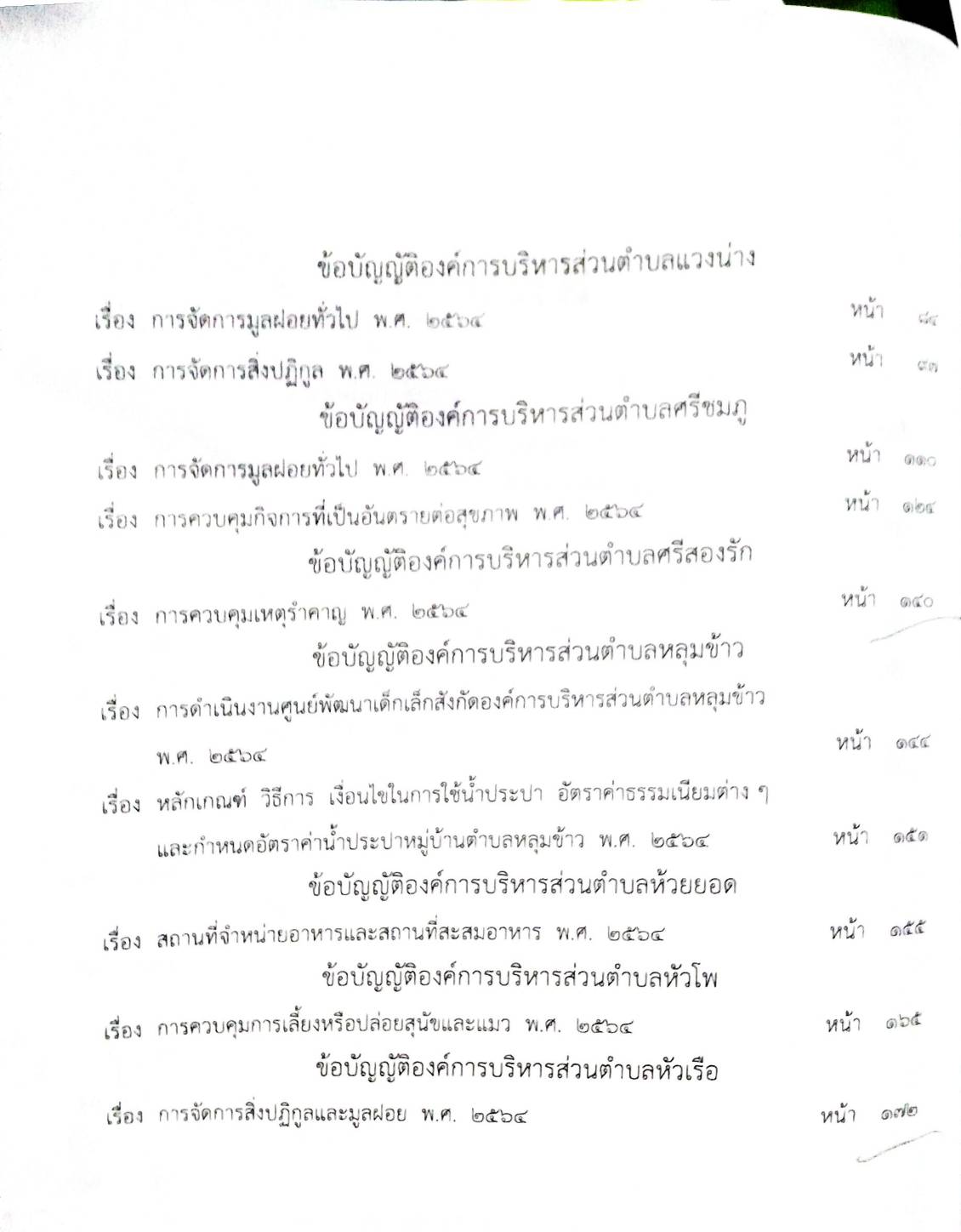ข้อบัญญัติองค์การบริหารส่วนตำบล ( ตอนพิเศษ 106) พ.ศ. 2567