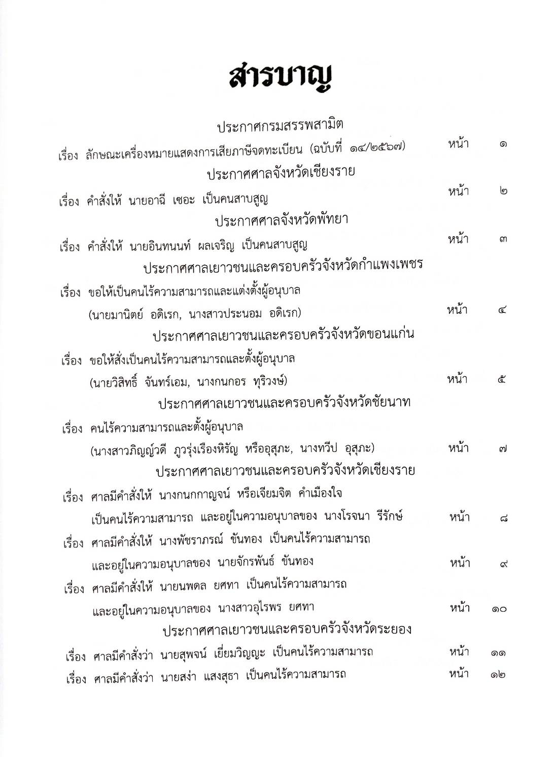 กฎหมายออกใหม่ ตอนที่ 17/2568 ประกาศกรมสรรพสามิต ประกาศศาลเยาวชนและครอบครัวจังหวัด.. และสมาค มูลนิธิ