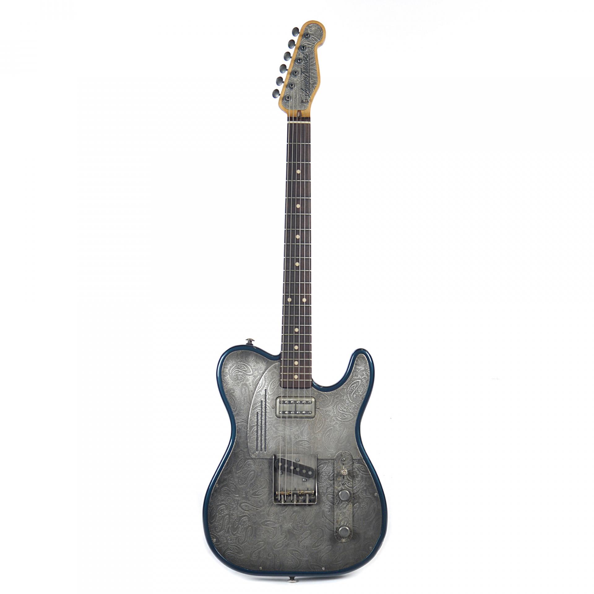 James Trussart SteelTopCaster Antique Silver Paisley Tuxedo Blue w/Arcane T Bridge & Ultratron Neck PIckups (Serial #14187)