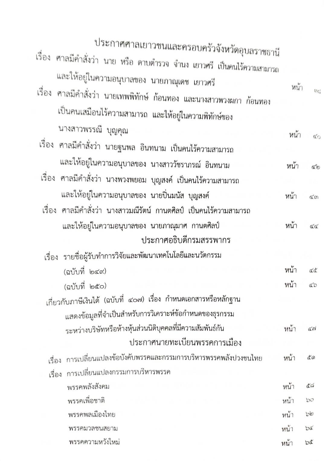 กฎหมายออกใหม่ ตอนที่ 87/64 สมาคม มูลนิธิ และประกาศอื่น ๆ