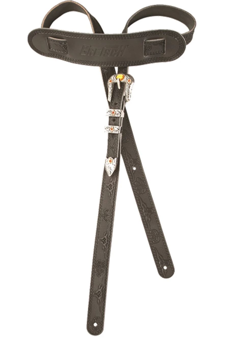 Gretsch Tooled Black Leather Guitar Strap