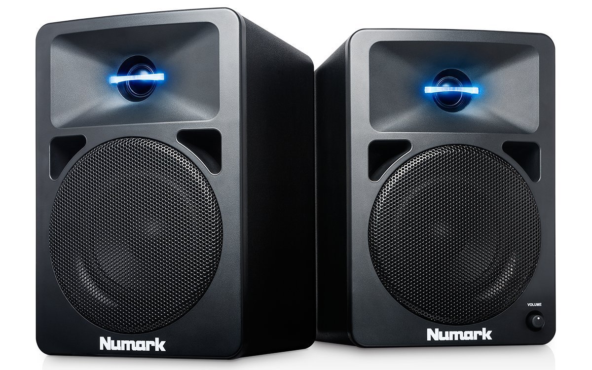 Numark N-WAVE 580 Powered Desktop DJ Monitors with LED (Pair)