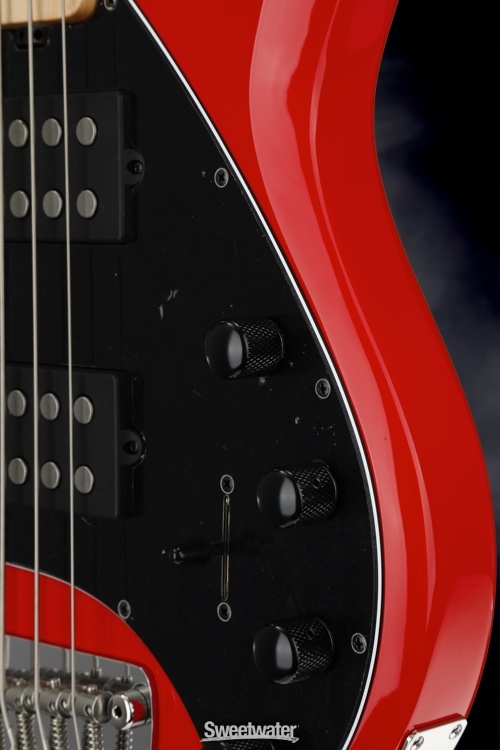 Ernie Ball Music Man StingRay 5HH, Sweetwater Exclusive - Chili Red with Maple Fingerboard