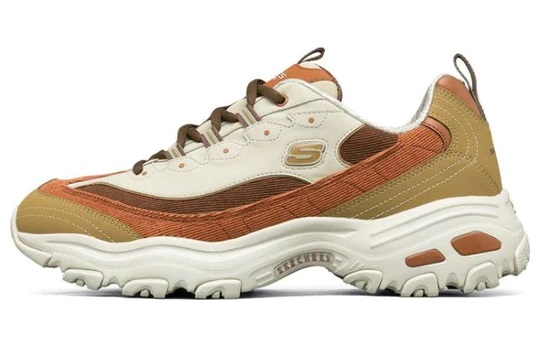 Skechers D'Lites 1.0 'Cream Brown Orange'